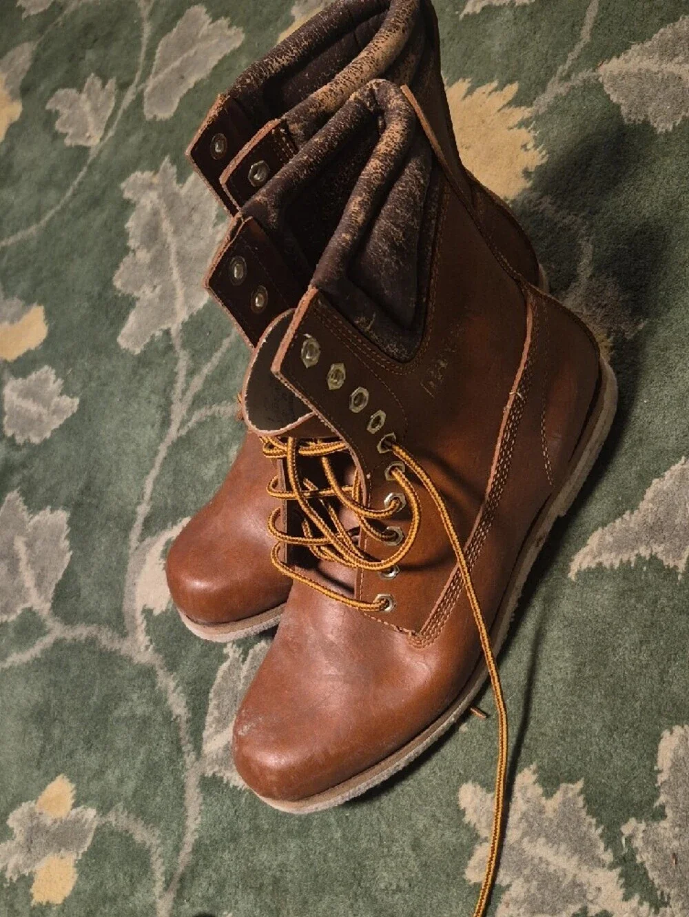 Men's Brown Leather Lace-Up Work Boots - Classic Outdoor Style